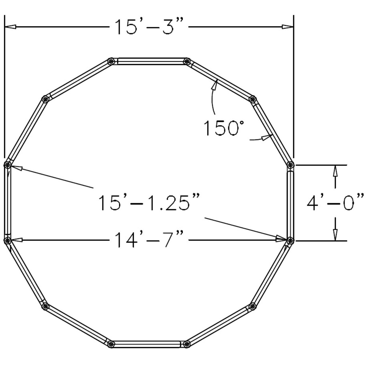 15' Diameter Portable GaGa Ball Pit with Steel Stanchions