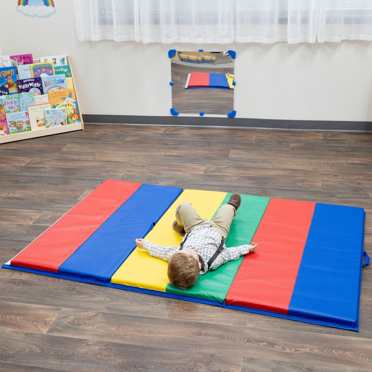 Rainbow Folding Gym Mat - 4' x 8