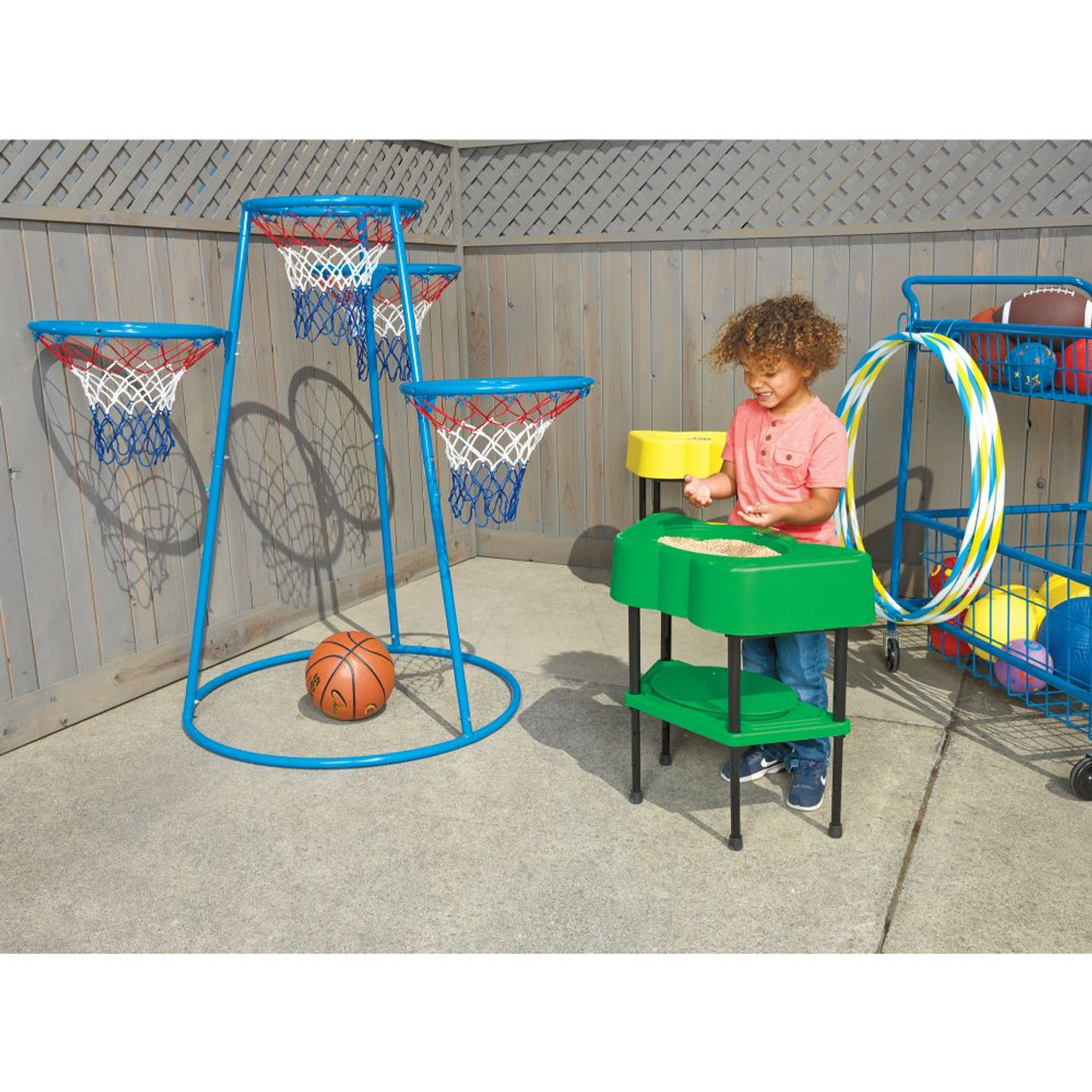 4-Rings Basketball Stand with Storage Bag - outdoor