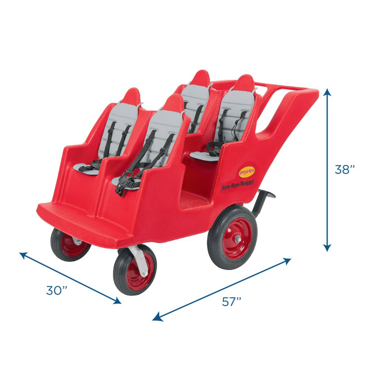 4 Passenger Never Flat Fat Tire Bye Bye Buggy - dims