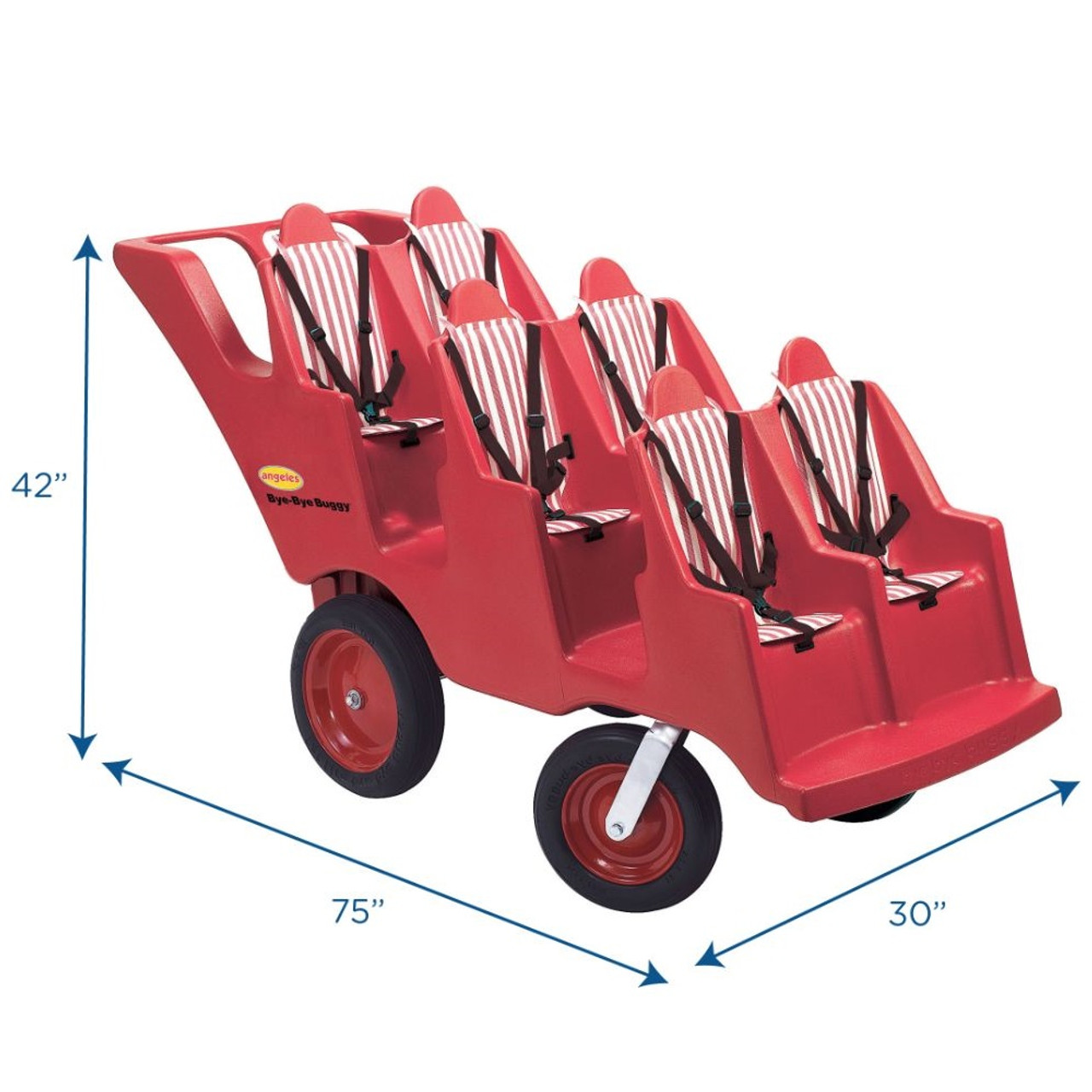 6 Passenger Never Flat Fat Tire Bye Bye Buggy - dims