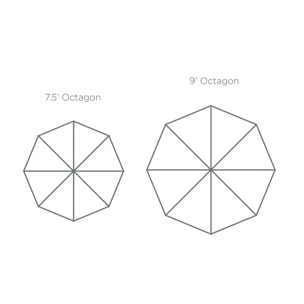 Octagon Market Umbrella - sizes