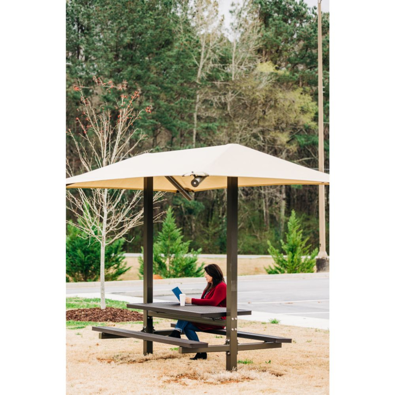 Shaded Table Rectangle Umbrella with Glide