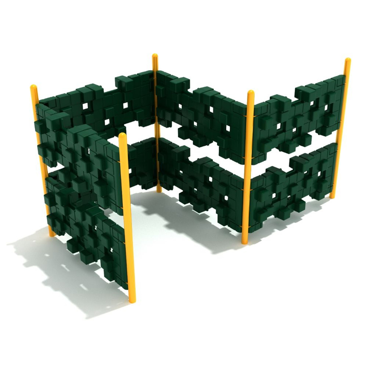 Outdoor Pixel Fence Playground Climber - yellow posts