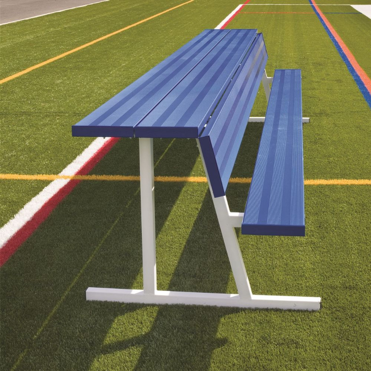 Player Metal Bench with Shelf - side - leg color by request