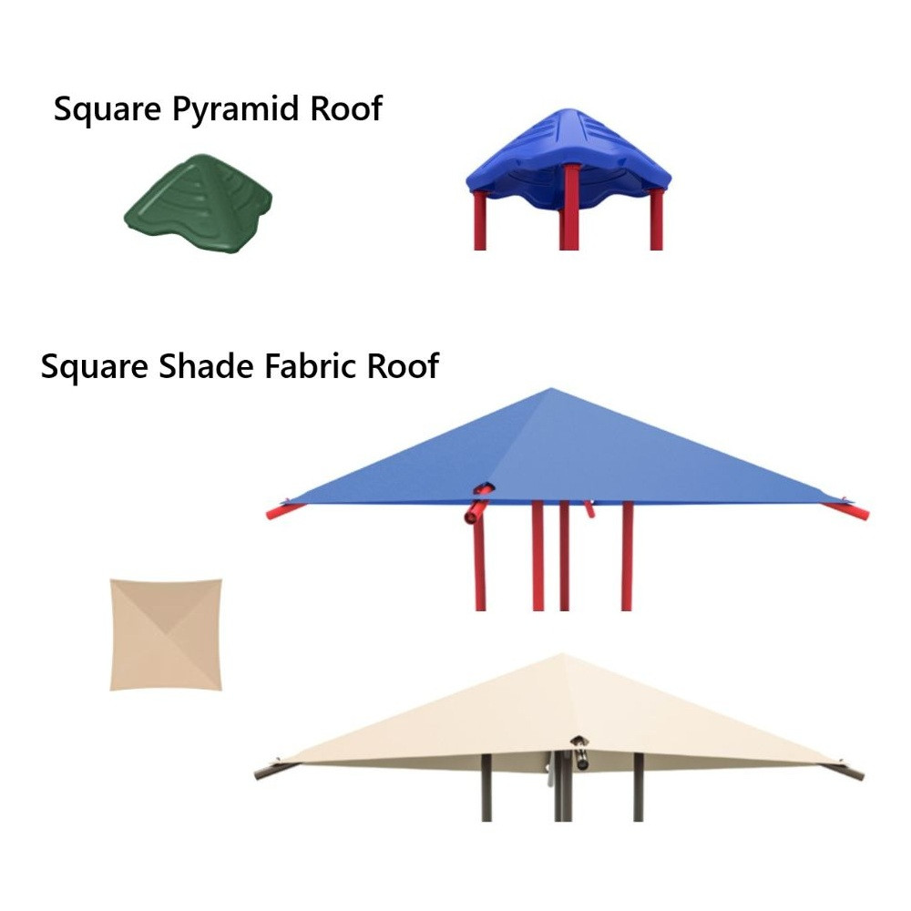 Playset Roof Types Example - Square and Shade