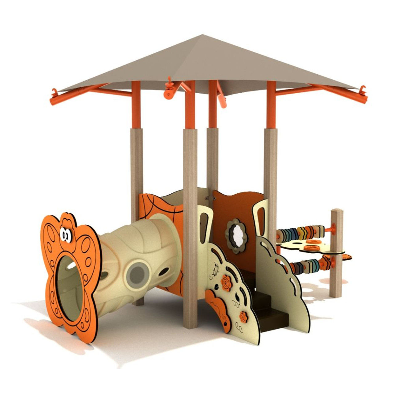 Outdoor Playground Toddler Play House with Roof - Galvanized Post SteelGuard Option