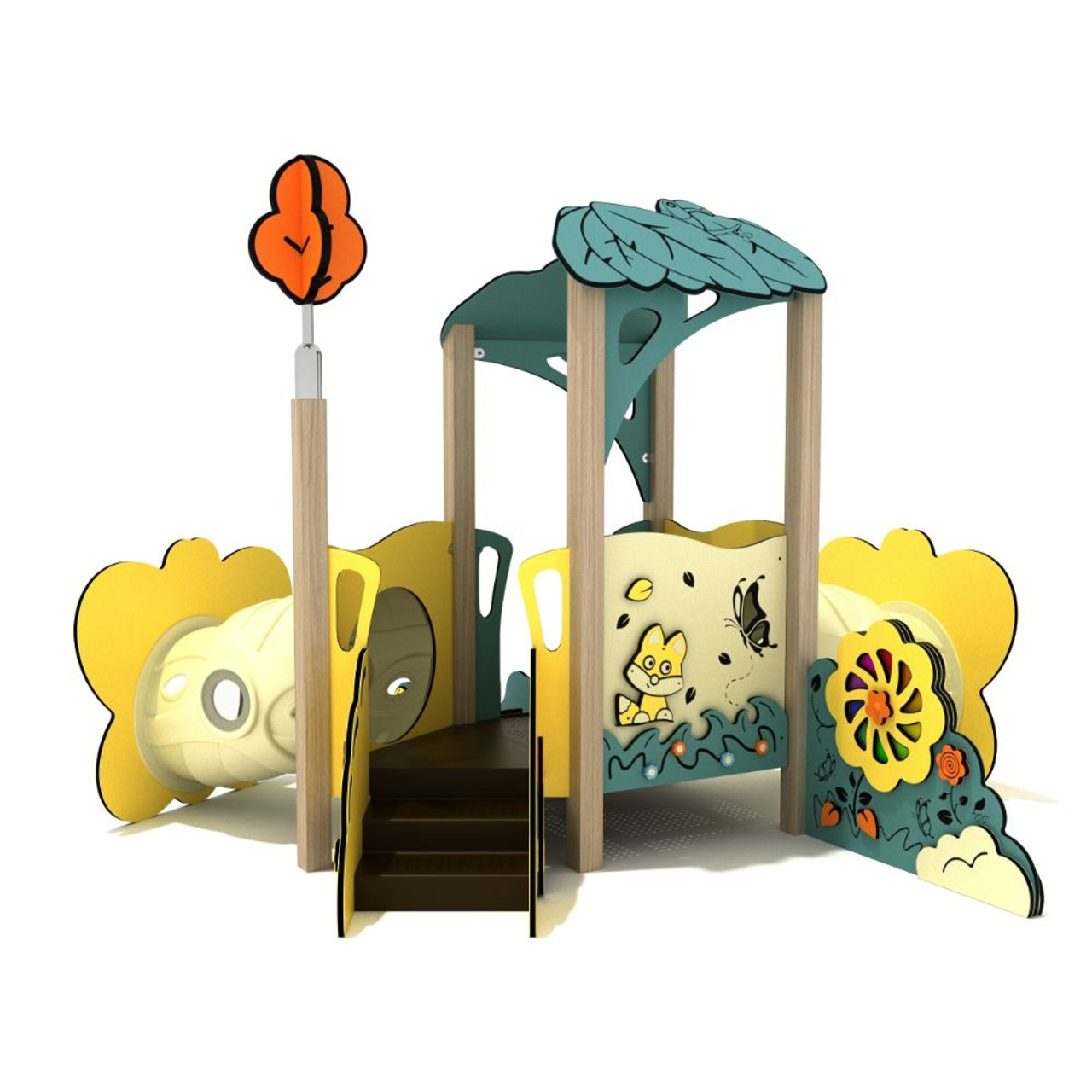 Star Magnolia Outdoor Playground Toddler Play House with Open Canopy