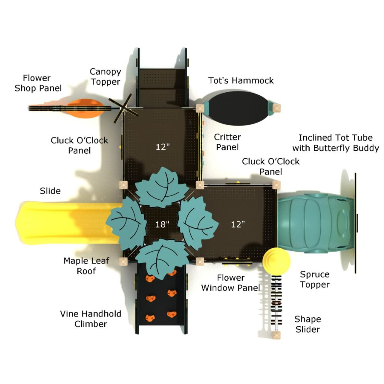 Yoshino Cherry Toddler Playhouse - Top Detail Yoshino Cherry Toddler Playhouse - Top Detail