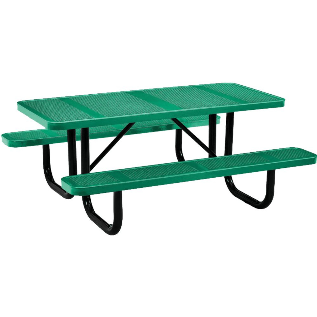Rectangle Punched Steel Picnic Table - Portable - Thermoplastic