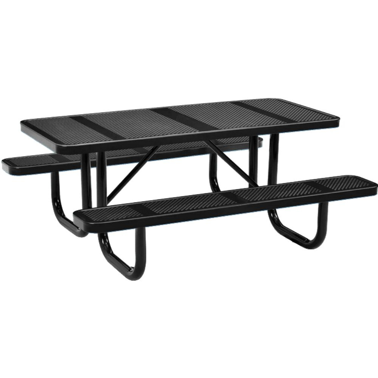 Outdoor Perforated Picnic Table - Black