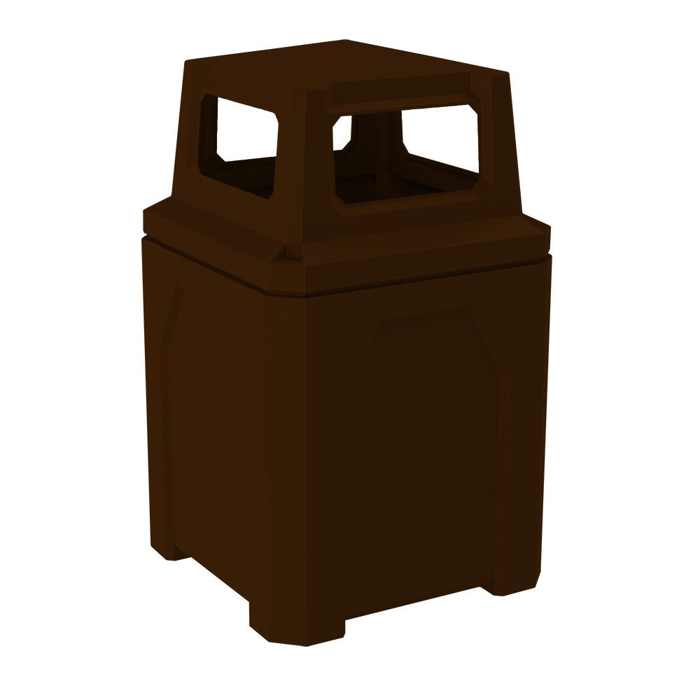 52 Gallon Classic Square Receptacle with 4-Way Open Top - Assembly