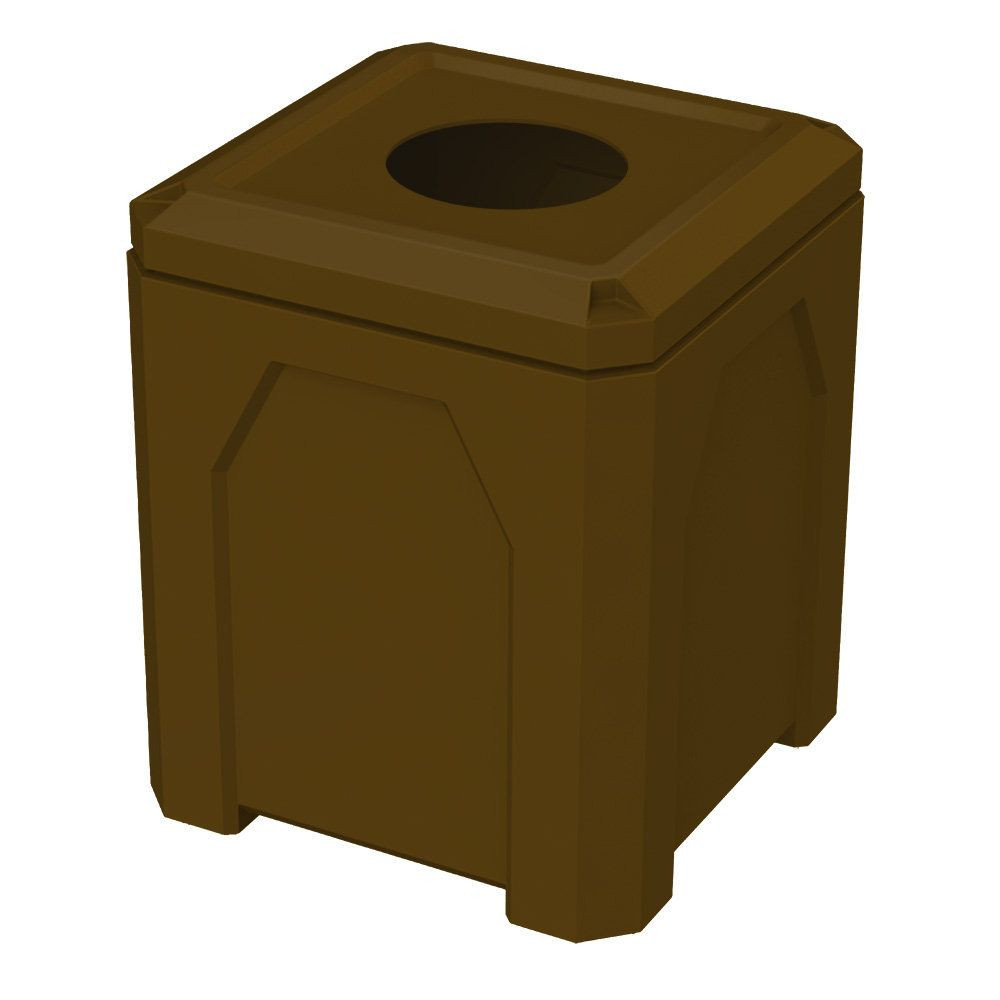 52 Gallon Classic Square Plastic Receptacle with 11'' Recycle Lid - Assembly