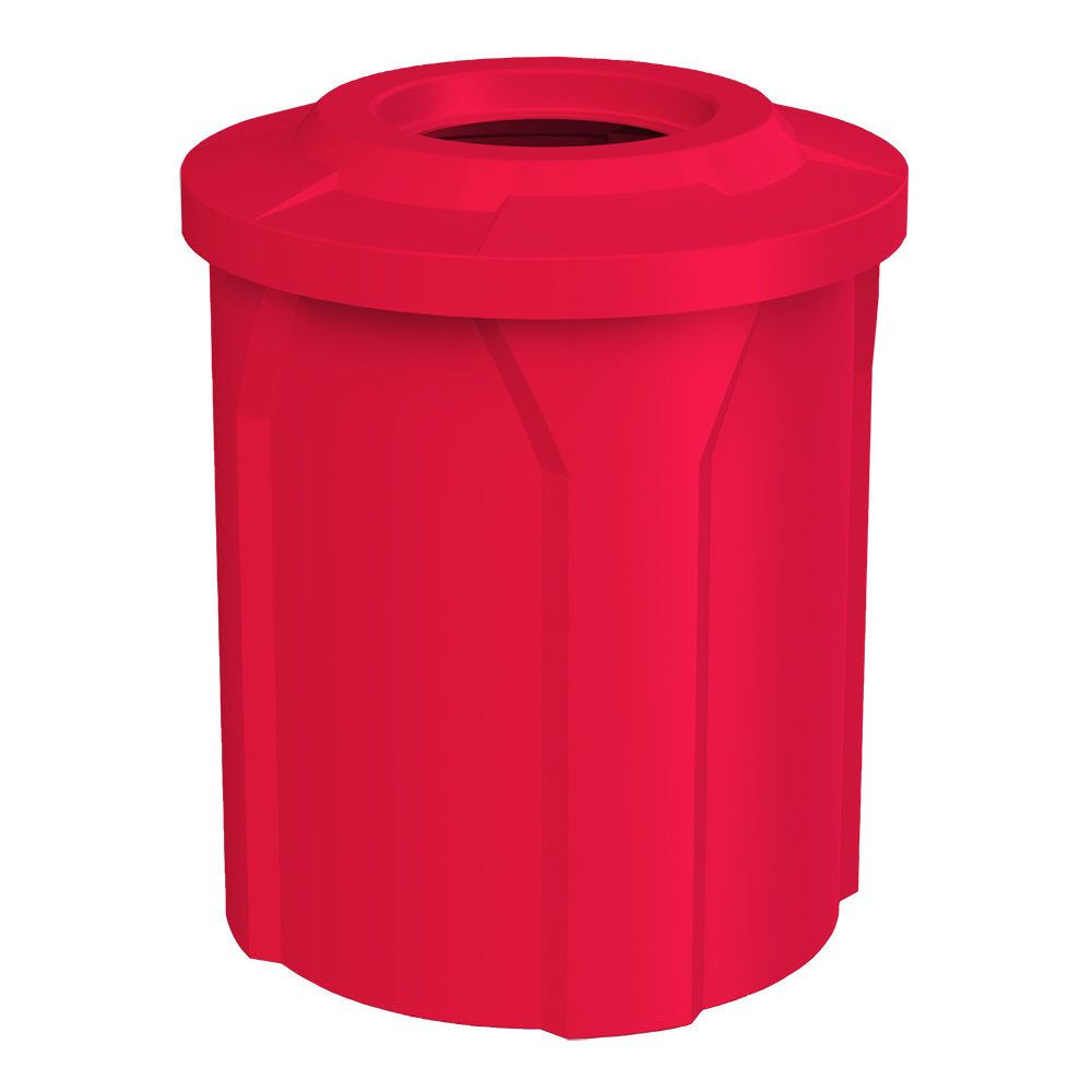 42 Gallon Classic Round Plastic Receptacle with Flat Top - 11'' Hole - Assembly