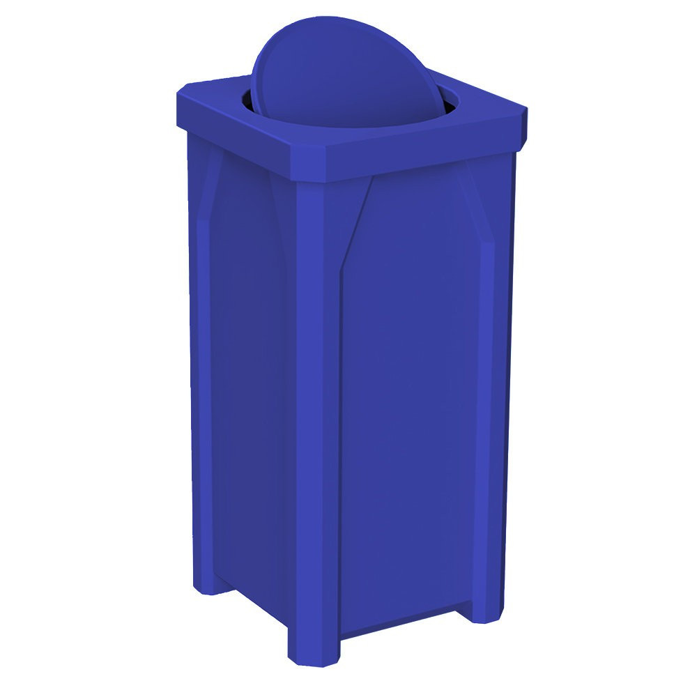 22 Gallon Classic Square Plastic Receptacle with Bug Barrier Top - Assembly
