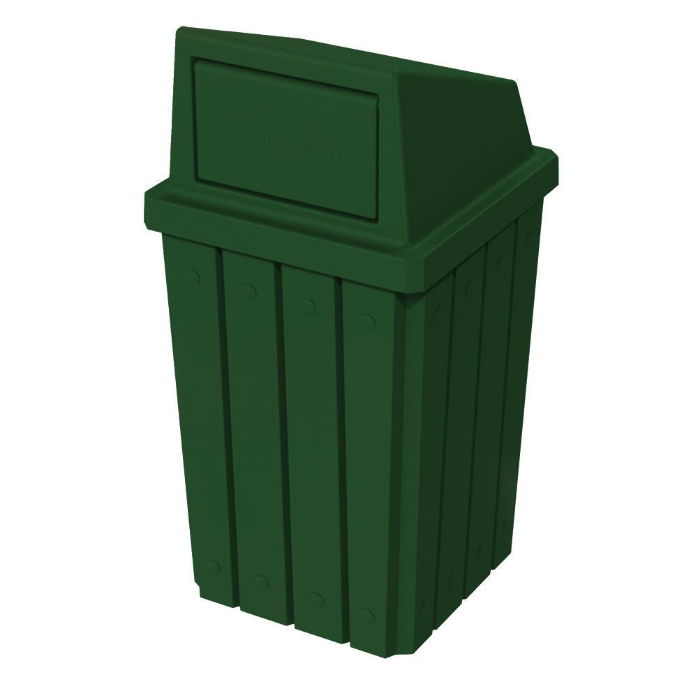 32 Gallon Signature Square Plastic Receptacle with Dome Top - Assembly