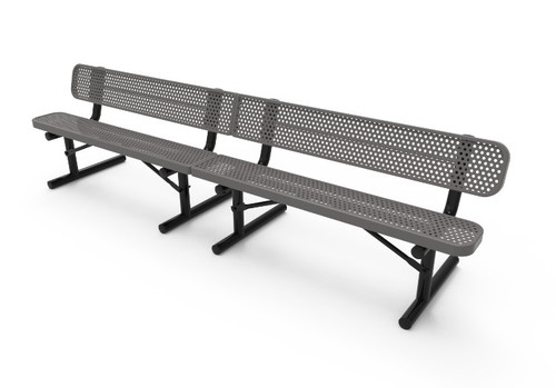 10' Perforated Steel Park Bench with Back _ Portable 10' Perforated Steel Park Bench with Back _ Portable