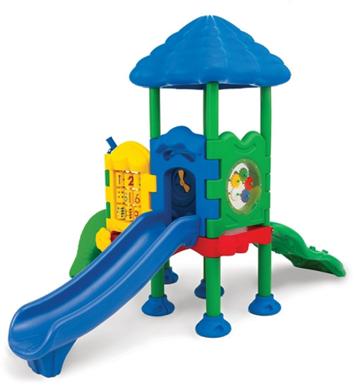 discovery center two children's outdoor playset with roof