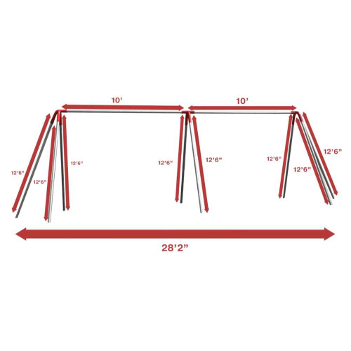 Tripod Swing Set 2 Bay - dimensions