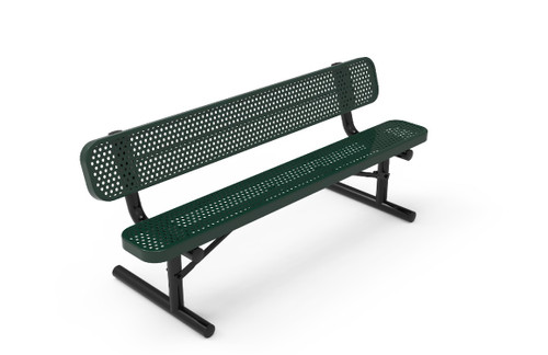 4' Punched Steel Bench with Back 4' Punched Steel Bench with Back