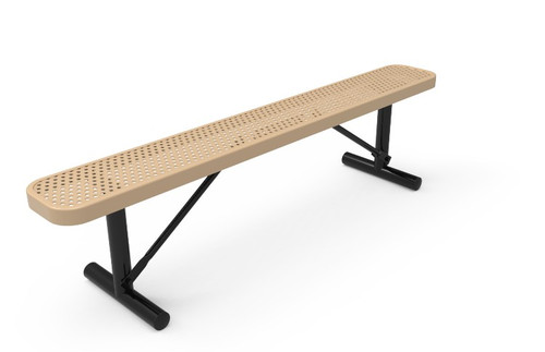 6' Punched Steel Bench No Back - Portable