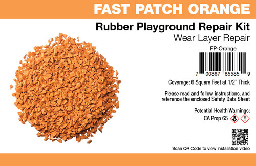 Fast Patch Orange Poured-in-Place Surfacing Repair Kit Fix Rubber Playground 