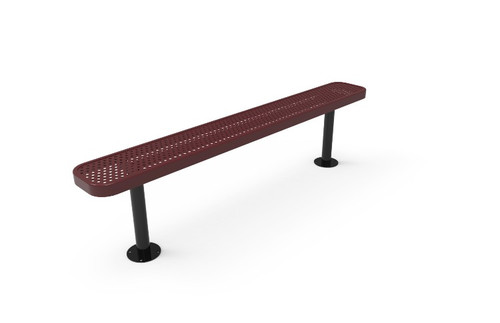 8' Punched Steel Bench No Back - Surface Mount