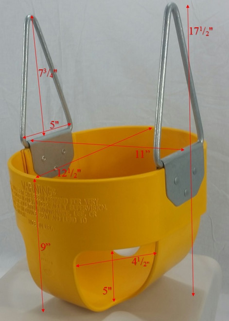 Tot Full Bucket Rubber Swing Seat Dims