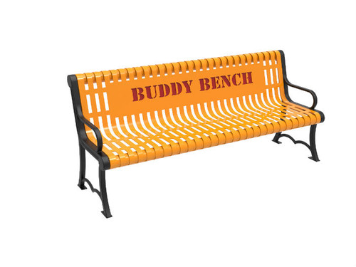 Slatted Steel Buddy Bench Slatted Steel Buddy Bench