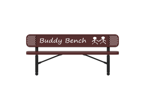 4 Foot Buddy Bench - Punched Steel 4 Foot Buddy Bench - Punched Steel