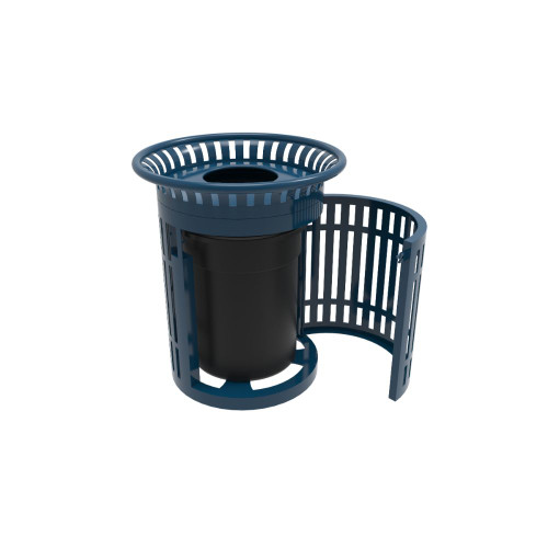 32 Gallon Steel Slat Trash Can with Flared Top and Side Opening 32 Gallon Steel Slat Trash Can with Flared Top and Side Opening