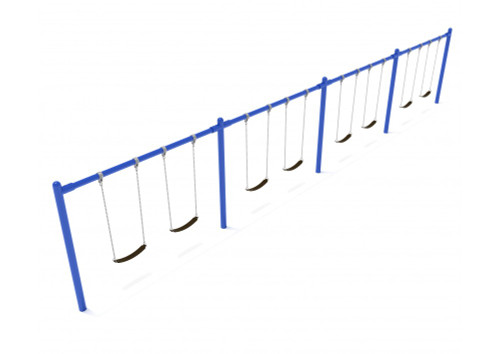 8 Feet High Elite Single Post Swingset -4 Bays - Blue 8 Feet High Elite Single Post Swingset -4 Bays - Blue