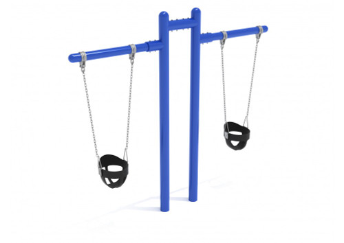 7 feet high Elite Early Childhood T Swing - 2 Cantilevers - Blue