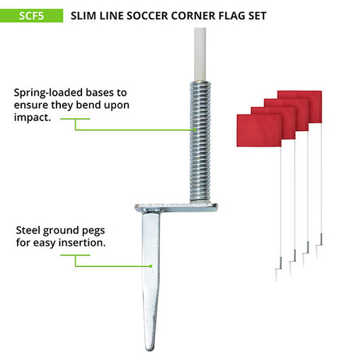 Slim Line Soccer Corner Flags  Basae