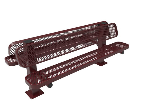 6' Double Pedestal Bench Expanded Metal 6' Double Pedestal Bench Expanded Metal