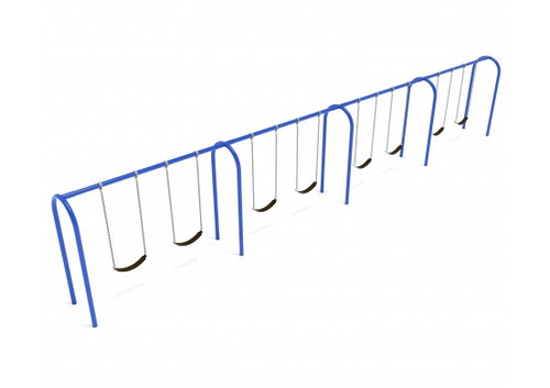 8 Feet High Elite Arch Post Swingset - 4 Bay - Blue 8 Feet High Elite Arch Post Swingset - 4 Bay - Blue