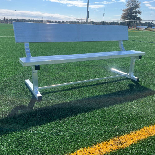 Team Player Aluminum Sports Bench with Backrest Team Player Aluminum Sports Bench with Backrest