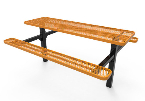 8' Double Pedestal Expanded Metal Table - Inground Mount 8' Double Pedestal Expanded Metal Table - Inground Mount