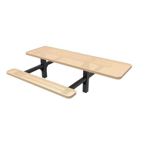 8' Double Pedestal Punched Steel Table - Inground Mount 8' Double Pedestal Punched Steel Table - Inground Mount