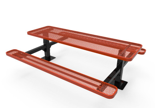 8' Double Pedestal Expanded Metal Table - Surface Mount 8' Double Pedestal Expanded Metal Table - Surface Mount