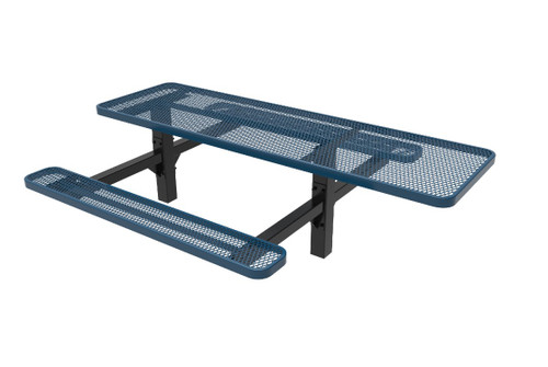 8' Double Pedestal Accessible Expanded Metal Table - Inground Mount 8' Double Pedestal Accessible Expanded Metal Table - Inground Mount