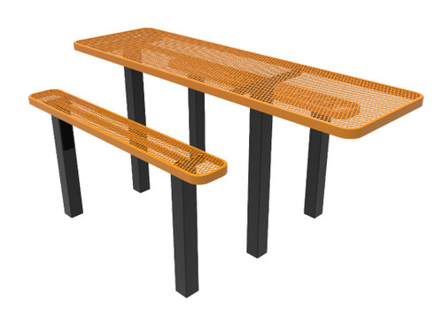 8' Rectangular Accessible Expanded Metal Independent Pedestal Table - Inground Mount 8' Rectangular Accessible Expanded Metal Independent Pedestal Table - Inground Mount
