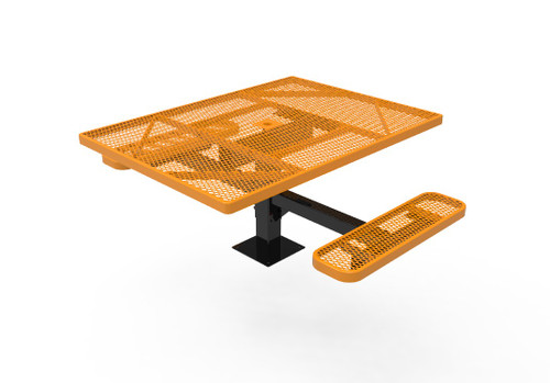 46" Square ADA 2 Seat Pedestal Table Expanded Metal - Surface Mount 46" Square ADA 2 Seat Pedestal Table Expanded Metal - Surface Mount