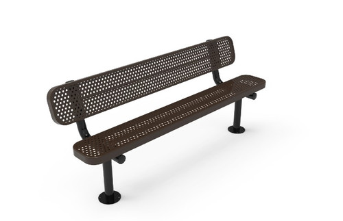 8' Bench Punched Steel w/Back - Surface Mount 8' Bench Punched Steel w/Back - Surface Mount