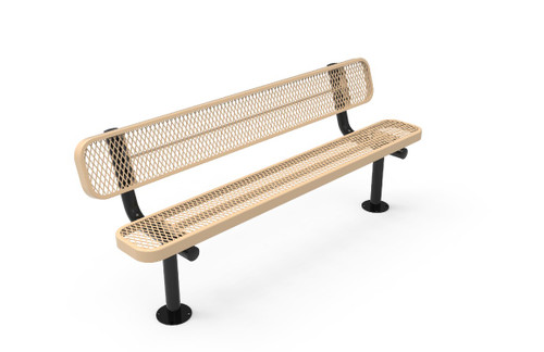 4' Expanded Metal Bench w/Back - Surface Mount 4' Expanded Metal Bench w/Back - Surface Mount