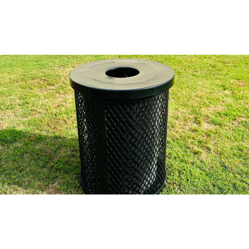 Outdoor Steel Garbage Receptacle, Park Trash Containers