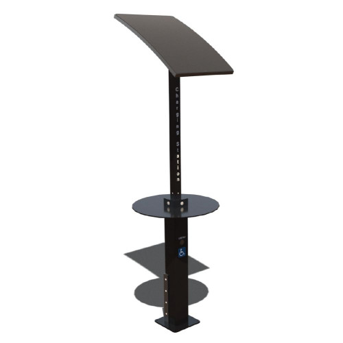 Outdoor Solar Charging Pole with Table Outdoor Solar Charging Pole with Table