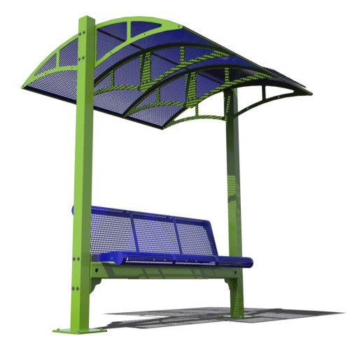 Solar Charging Bench with Canopy - side