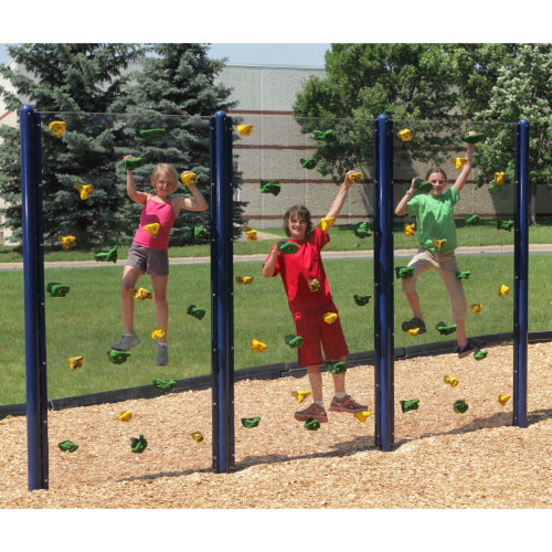 Rock climbing wall for outside playground