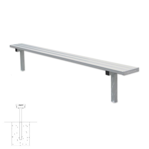 Foot Player Bench with Back - Inground Foot Player Bench with Back - Inground